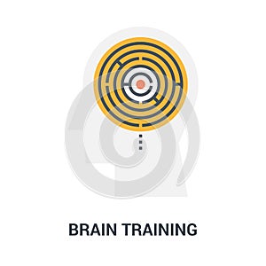 Brain training icon concept