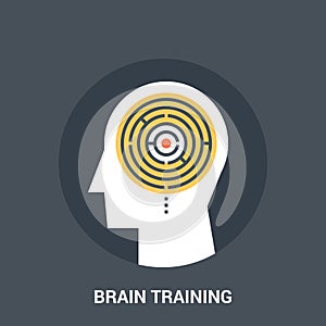 Brain training icon concept