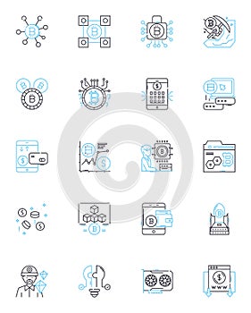 Brain training linear icons set. Cognition, Focus, Memory, Attention, Intelligence, Learning, Neuroplasticity line