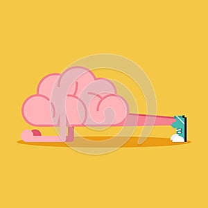 Brain training with planking flat design. Creative idea concept photo