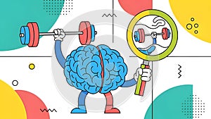 Brain Training Strong Mind Powerlifting, Mental Strength Concept