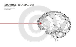 Brain treatment low poly 3D render. Drug nootropic human ability stimulant smart mental health. Medicine cognitive