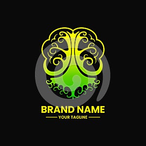 brain Tree concept logo. modern, gradient, flat, combination and simple style