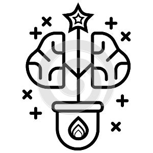 Brain tree,tree of knowledge vector icon photo