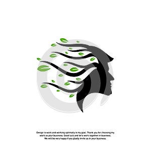 Brain with Tree Logo Design Concept, People Head with Tree Logo - Vector Illustration - Vector