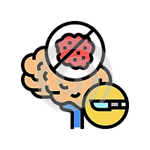 brain tumor surgery color icon vector illustration