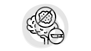 brain tumor surgery line icon animation