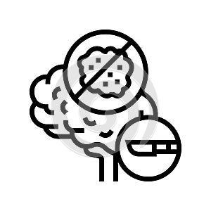 brain tumor surgery line icon vector illustration