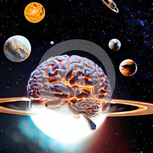 The brain unites in the face of the unknown and the discovery of the universe photo