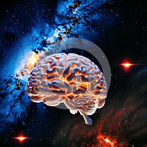 The brain unites in the face of the unknown and the discovery of the universe photo