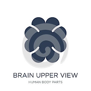 Brain upper view icon. Trendy flat vector Brain upper view icon