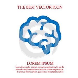 Brain vector icon eps 10. Simple isolated illustration