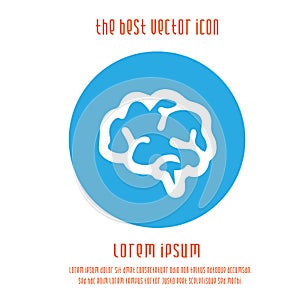 Brain vector icon eps 10. Simple isolated illustration