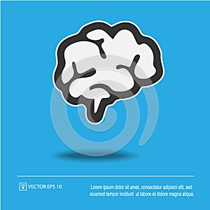 Brain vector icon eps 10. Simple isolated illustration