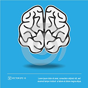 Brain vector icon eps 10. Simple isolated illustration
