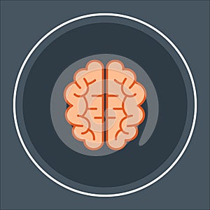 Brain vector illustration of flat line icon of a creative idea