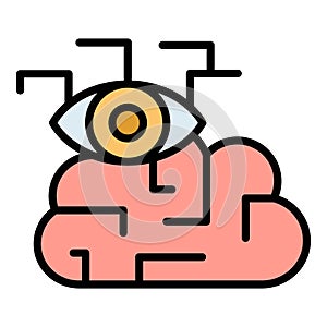 Brain visual perception icon vector flat