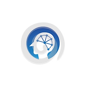 Brain vrctor icon template photo