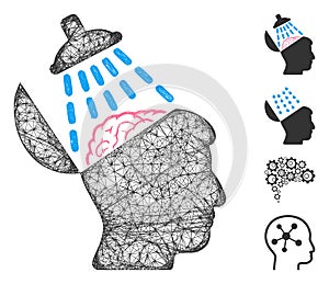 Brain Washing Web Vector Mesh Illustration