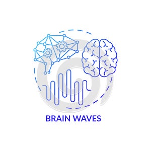 Brain waves blue gradient concept icon