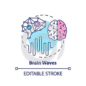 Brain waves concept icon