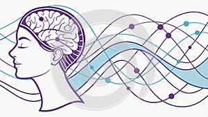Brain , waves design, mental activity , thought process art vector design Generative AI