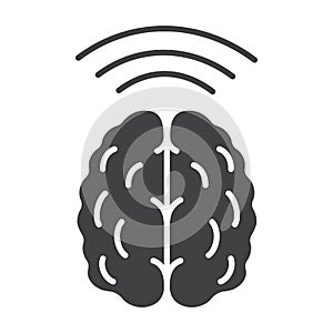 Brain waves glyph icon