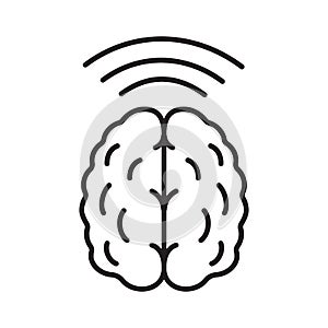 Brain waves linear icon