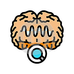 brain waves study color icon vector illustration