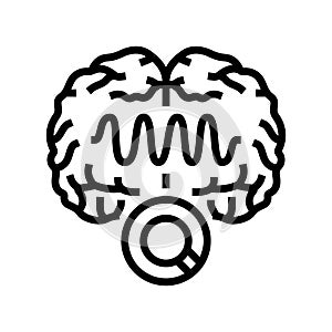 brain waves study line icon vector illustration