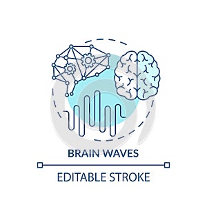 Brain waves turquoise concept icon