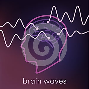 Brain waves vector concept