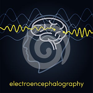 Brain waves vector icon