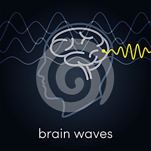 Brain waves vector icon