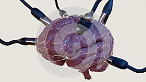 brain with wired electronical upload tool