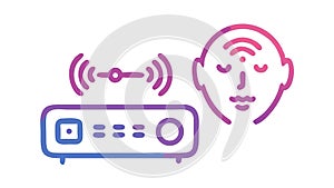 Brain Wireless Telepathy Mind Control Technology, vector design Generative AI