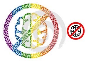Rainbow Brainless Collage Icon of Spheric Dots photo