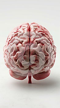 Brainpower representation 3D rendered human brain isolated on white