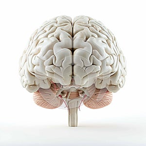 Brainpower representation 3D rendered human brain isolated on white