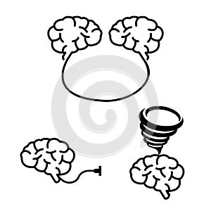 Brains sign symbol icon isolated on white