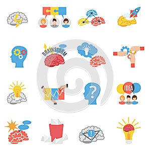 Brainstorm Creative Flat Icons Set