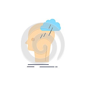 Brainstorm, creative, head, idea, thinking Flat Color Icon Vector