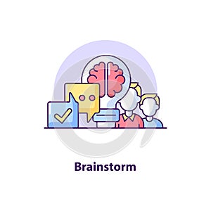 Brainstorm creative UI concept icon