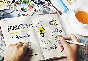 Brainstorm Education Inspire Learn Diagram Concept