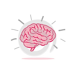 Brainstorm pink brain icon