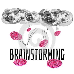 Brainstorming - brains falling from the sky