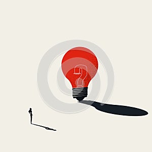 Brainstorming and business creativity vector concept. Symbol of creative thinking, innovation. Minimal illustration.