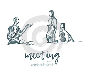 Brainstorming business meeting teamwork vector