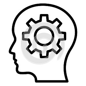 Brainstorming, cog Vector icon which can easily modify