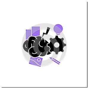 Brainstorming glyph icon